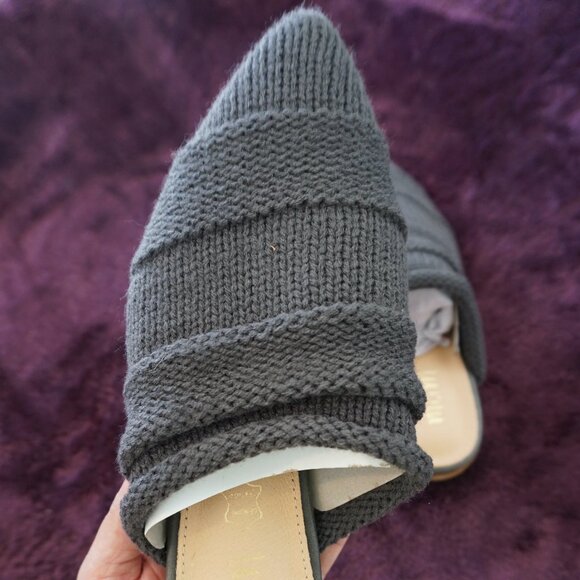 Miim Women's Grey leather sweater Loafers - Picture 2 of 6